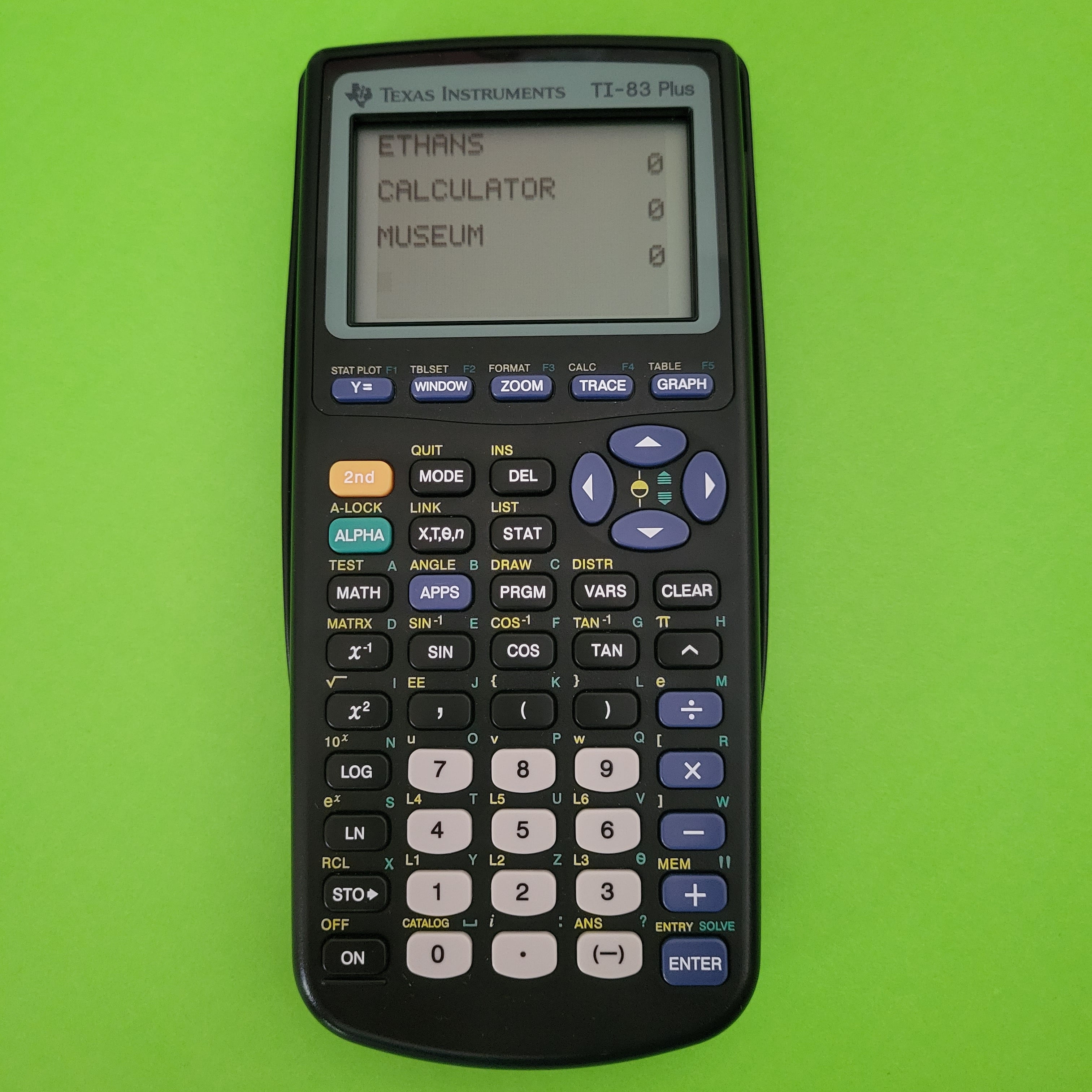 an image of a texas instruments ti83 plus graphing calculator